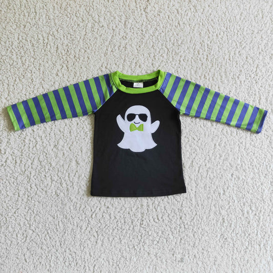 BT0066 Boys embroidered boo long sleeve top
