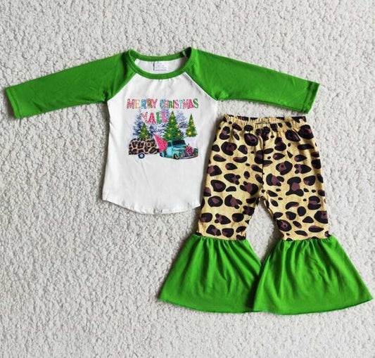 6 A4-5 green christmas tree girls outfits