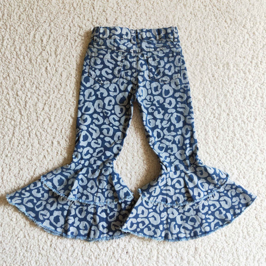 P0027 Blue Leopard Double Layer Jeans