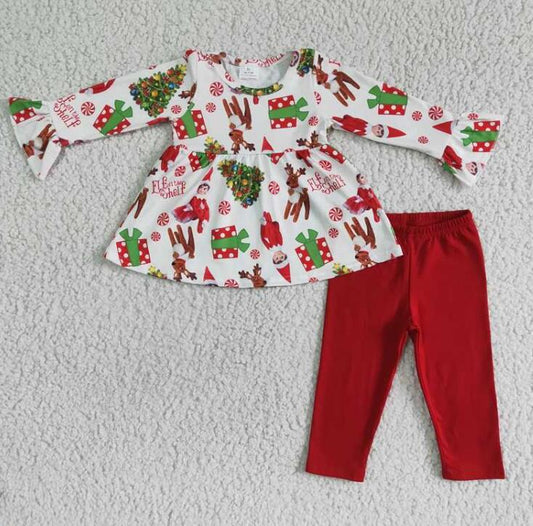 6 A22-14 cartoon top red leggings outfits