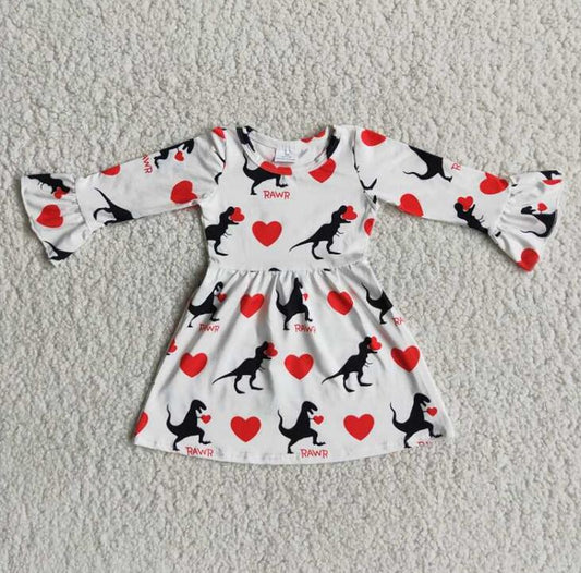 6 A23-1 Valentine Heart Dinosaur Dress