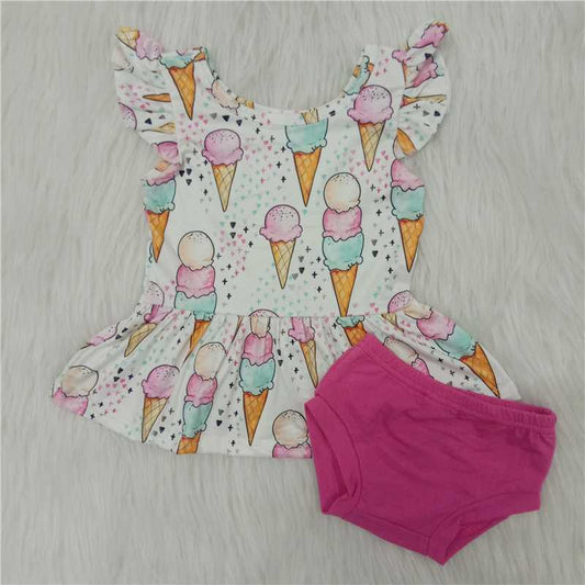 ice cream girl's bummies outfit