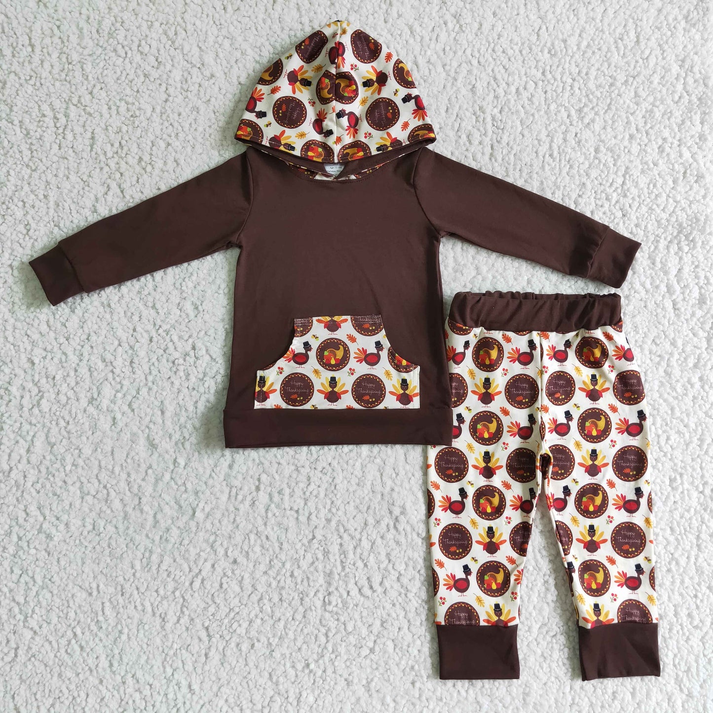 BLP0022 Boys Thanksgiving Turkey Hooded Outfits