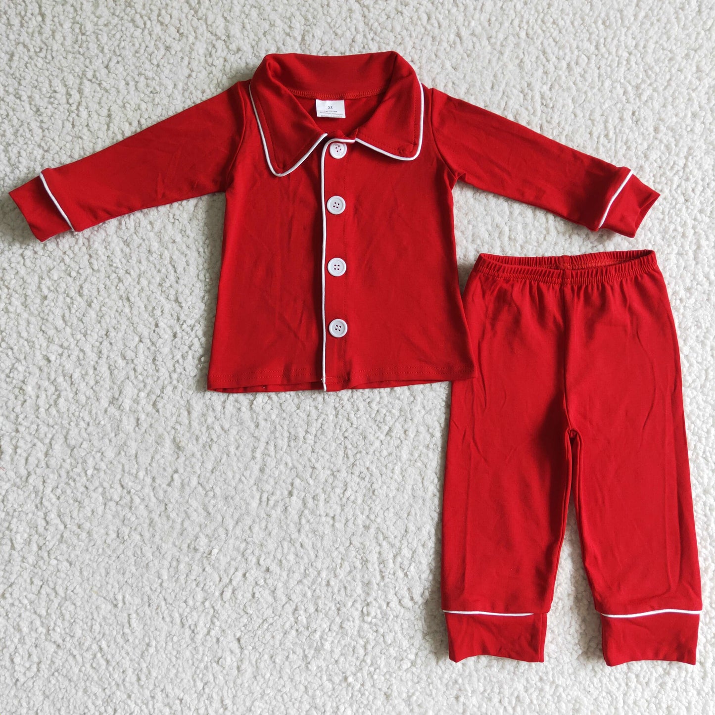 GLP0101 Red ruffle girls pajamas