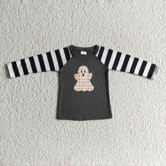 BT0063 Halloween Ghost Embroidered T-Shirt