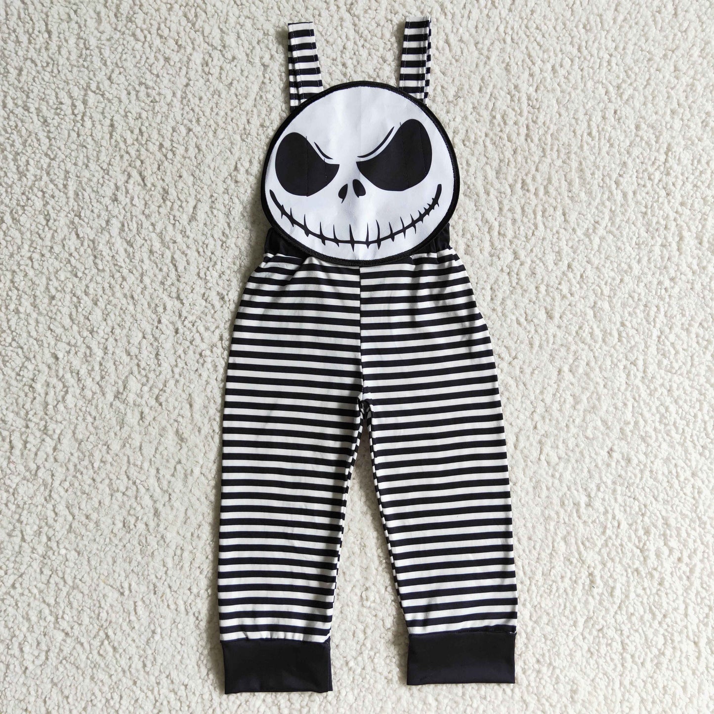 SR0081 Baby Girl Halloween Black Striped Romper