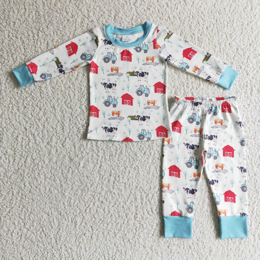 BLP0103 Boys Farm Long Sleeve Pajamas