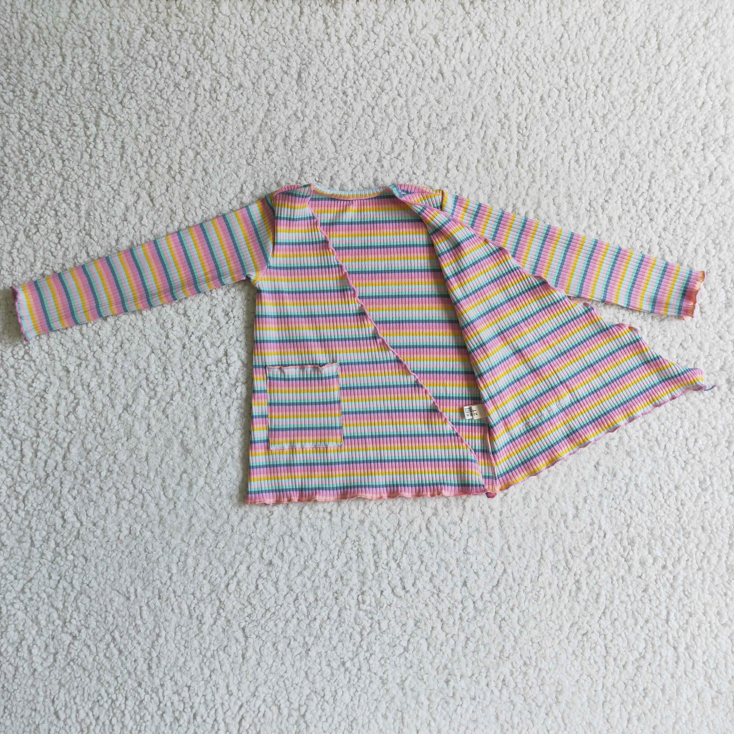 GT0068 Color Stripes Personality Kids Sweater Cardigan