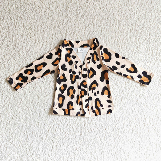 GT0038 Leopard Print Cardigan Kids Jacket