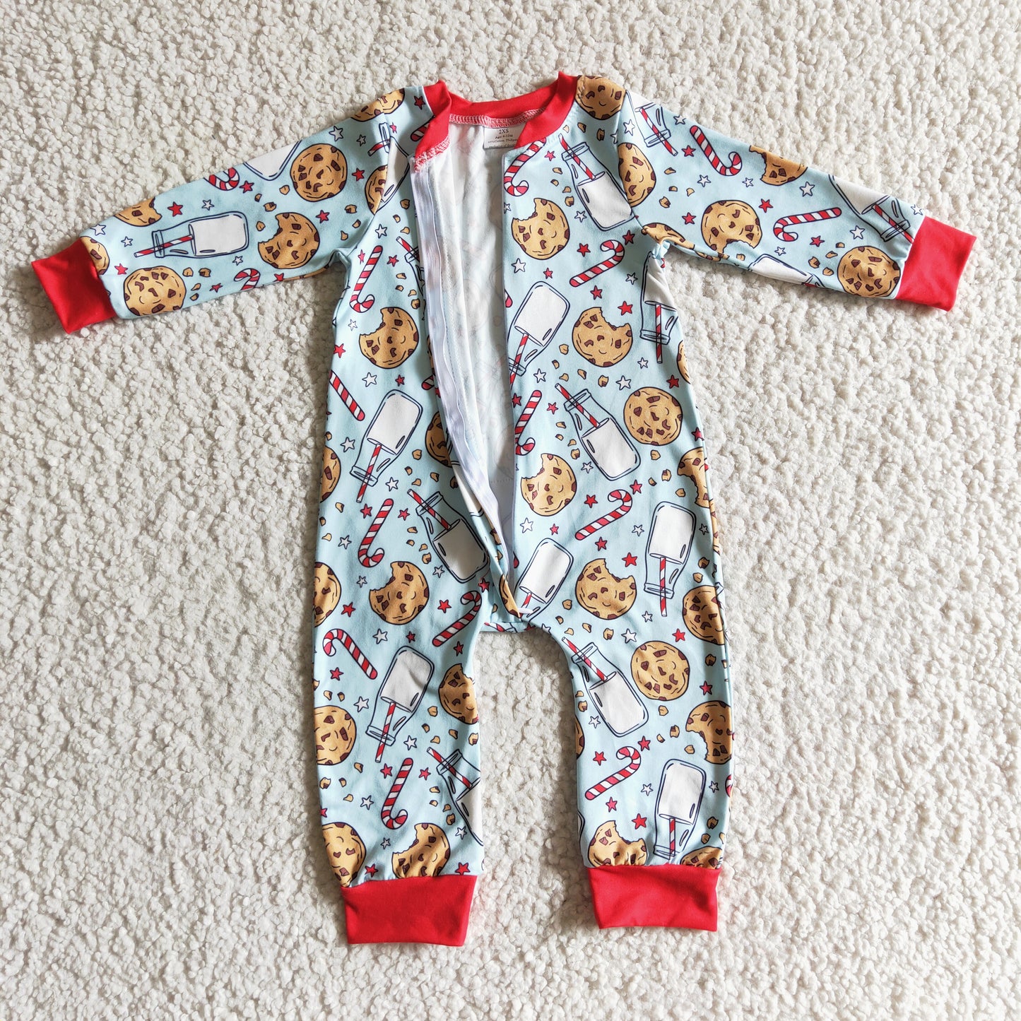 LR0185 girl cute christmas milk cookie romper