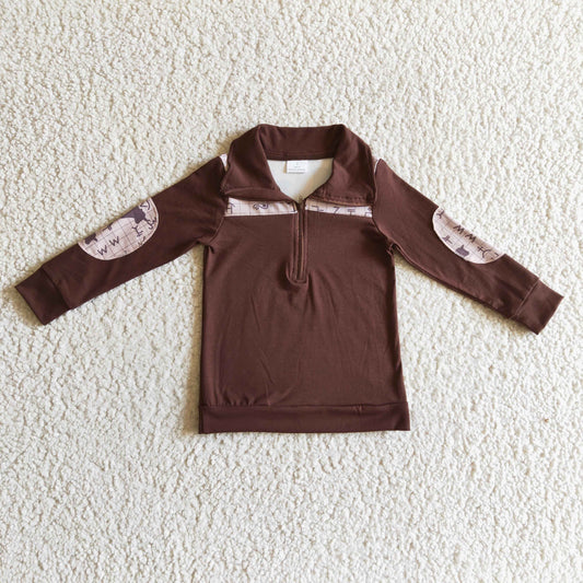 BT0107 Western Symbol Long Sleeve Lapel T-Shirt