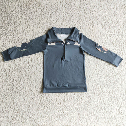 BT0112 Boys Half Zip T-Shirt