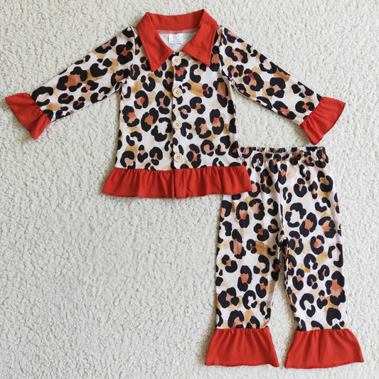 GLP0307 Girls' Leopard Print Pajamas