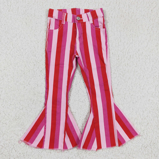 P0043 Pink Striped Girls Jeans
