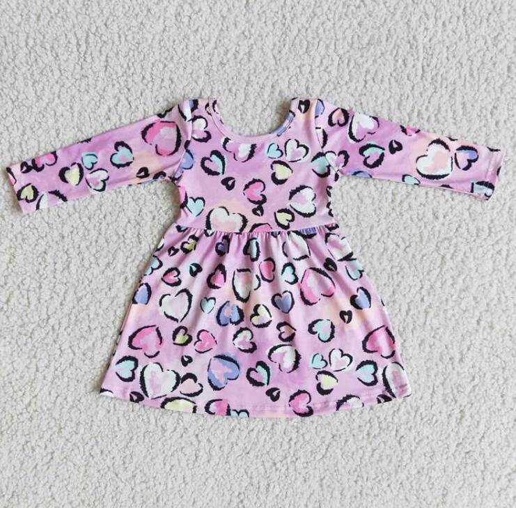 6 A25-18 Pink Leopard Print Girls Dress