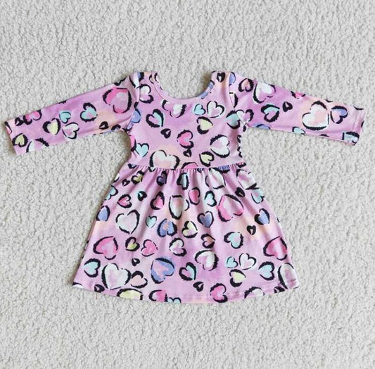 6 A25-18 Pink Leopard Print Girls Dress