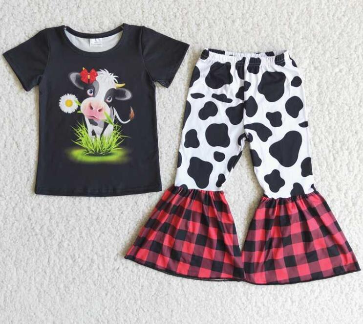 C8-16 Cow grazing girl clothes
