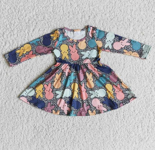 6 A28-20 Easter Cute Bunny Girl Dress