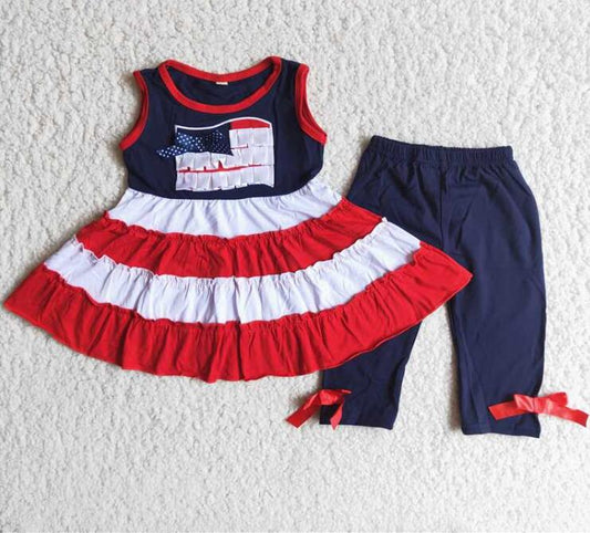 A4-17 embroidered flag girl leggings outfits