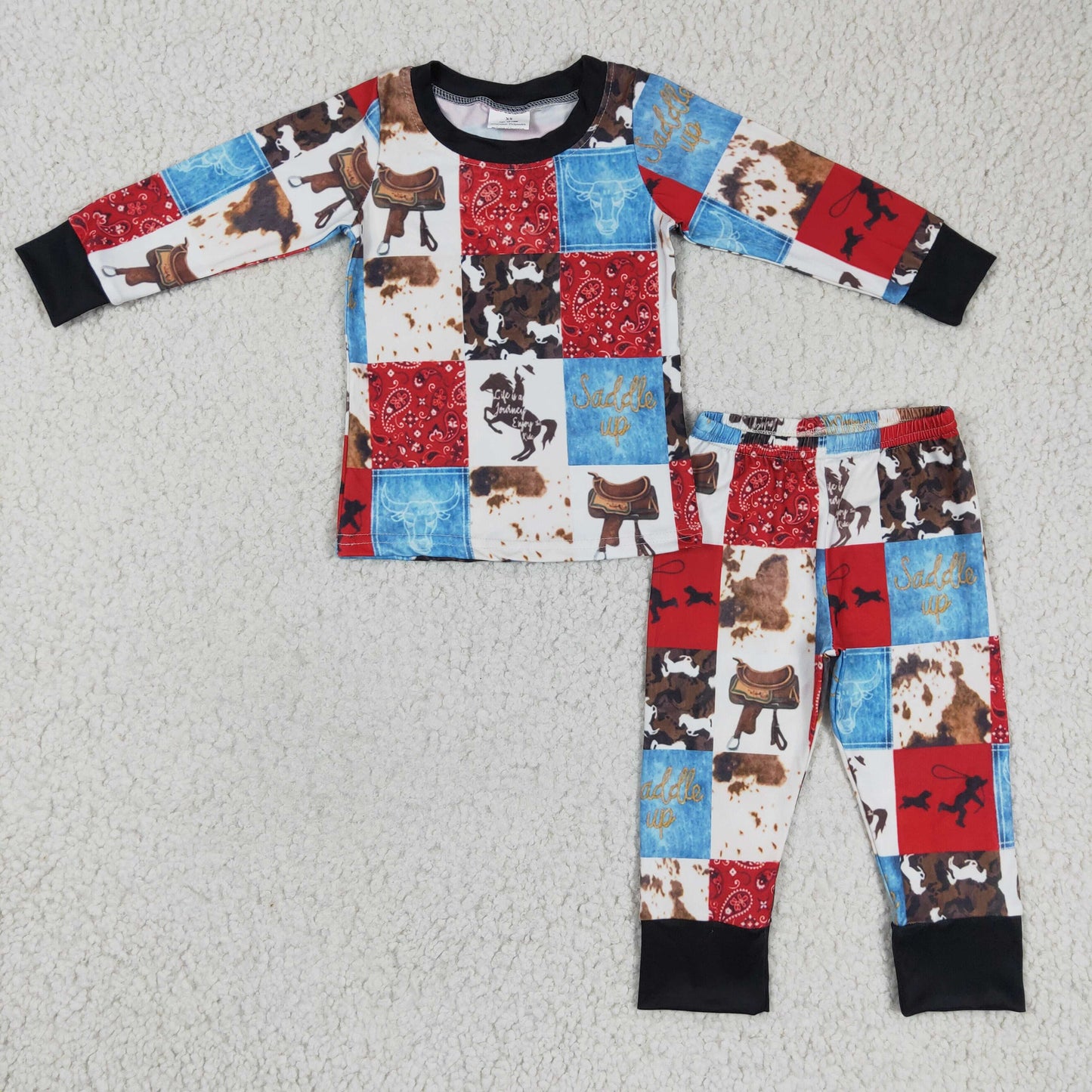 BLP0136 Boys Western Long Sleeve Pajamas