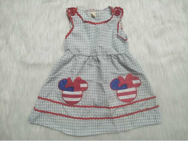 Cute mouse embroidered girls dress
