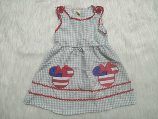 Cute mouse embroidered girls dress
