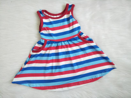 girl's dress with colorful stripes