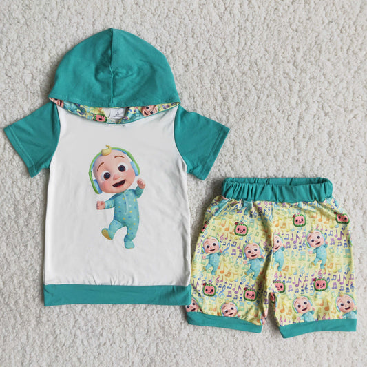 Cartoon baby boy in summer clothes
