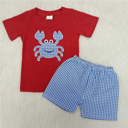 Boys Seekers Shorts Embroidered Crab Set