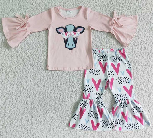 6 A15-29 valentine cow heart bell bottom outfits
