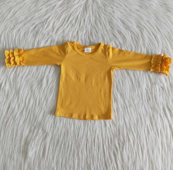 6 C6-26 Girls Yellow Solid Color Top