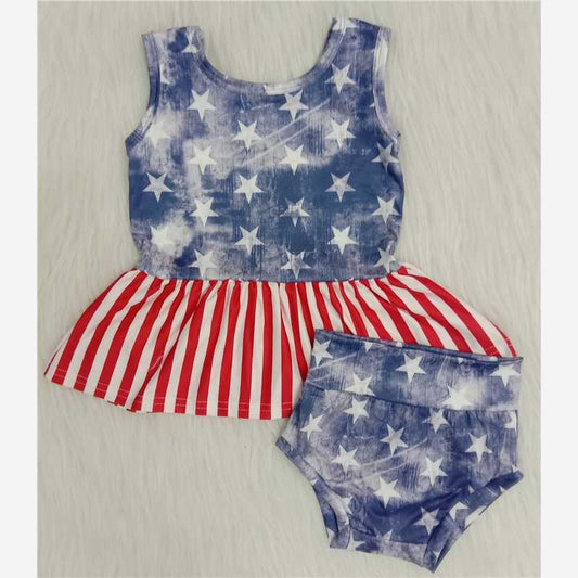 4th of July stars and stripes bummies outfits