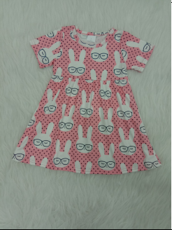 bunny with glasses easter girl dress
