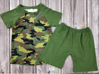 boys camouflage short sleeve outfits