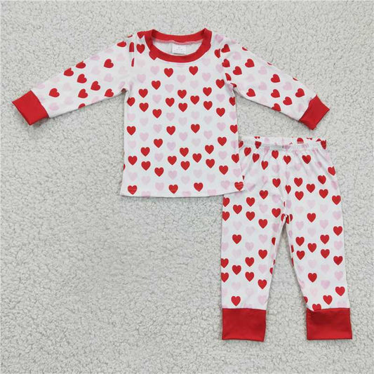 GLP0360Girls Valentine's Day Heart Long Sleeve Trousers Set