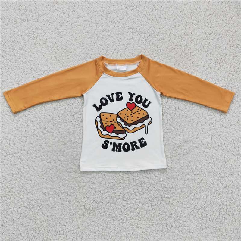 BT0123Boys Valentine's Day love you cake long sleeve top
