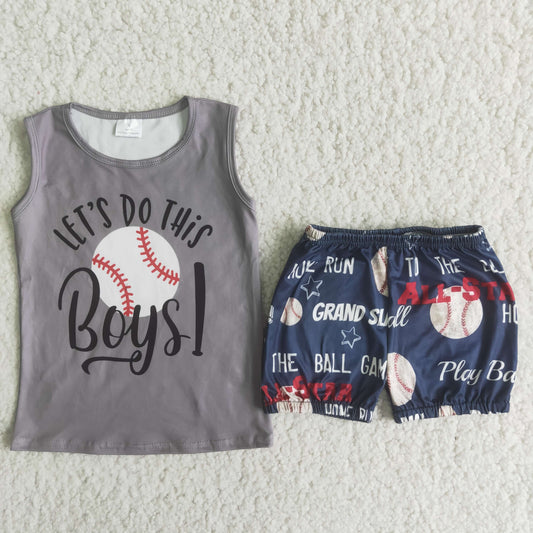 baseball boy short sleeve outfits