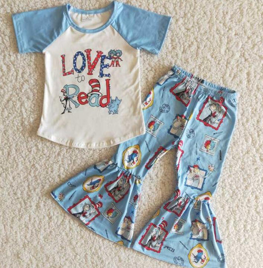 B12-14 love read baby girl outfits