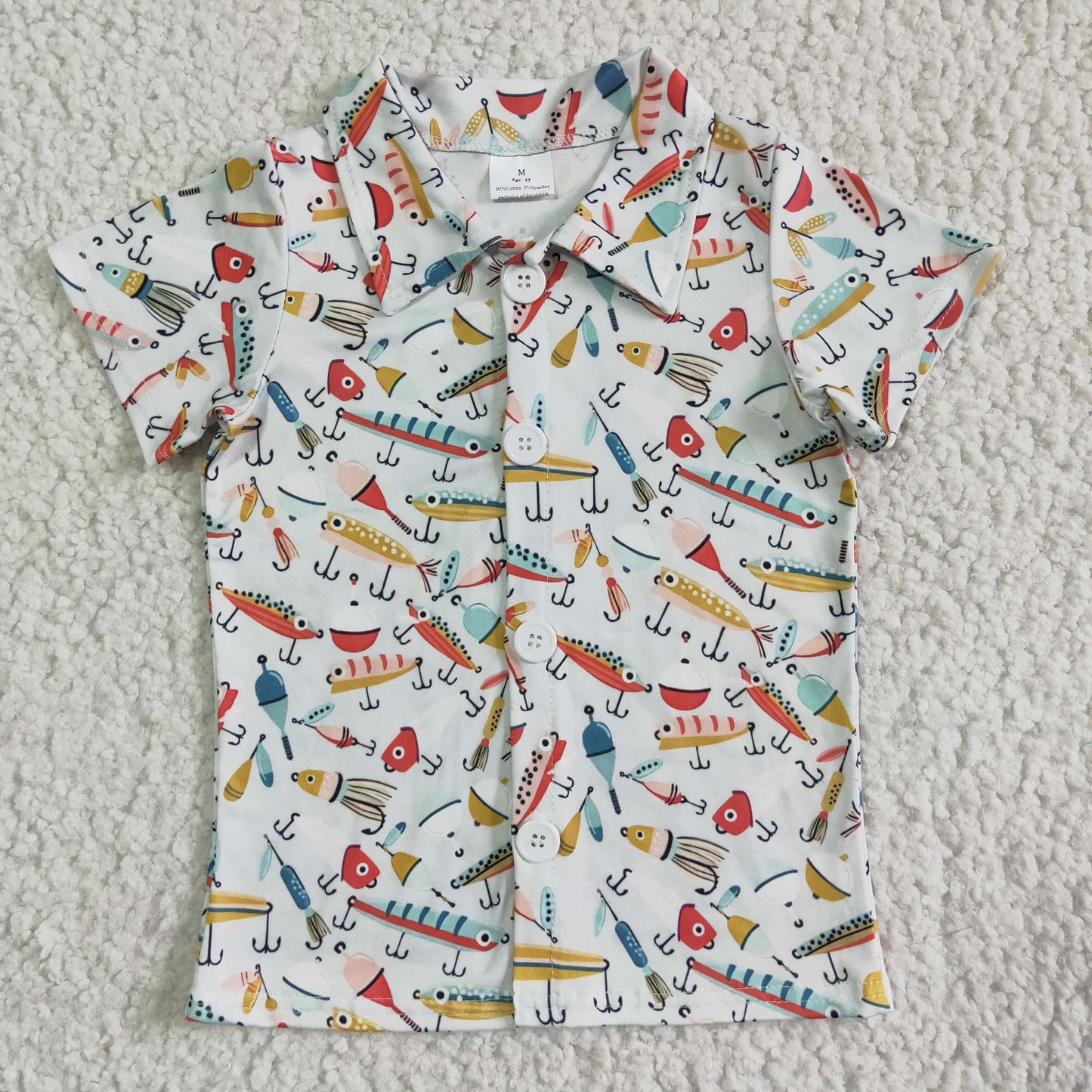 BT0013 Boys Fish Hook Print T-Shirt Top