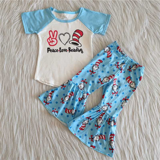 Peace love cat baby girls 2 pc sets