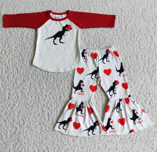 6 A16-12 Valentine's Day Dinosaur Girl Outfits