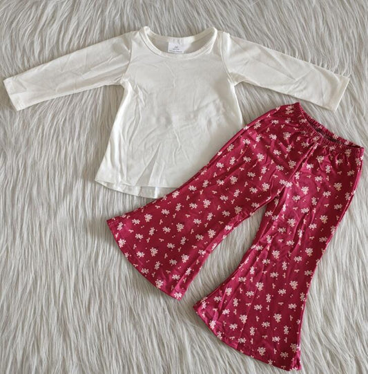 6 A12-26 white top floral trousers outfits