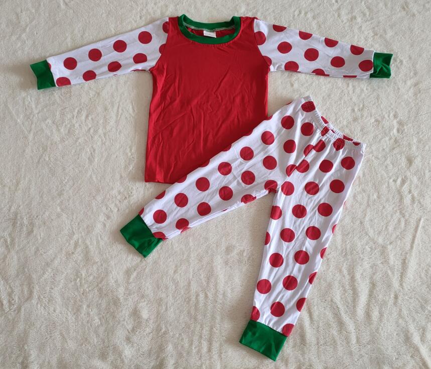 6 A12-12 Red Striped Kids Pajamas