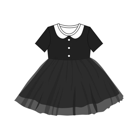 black short sleeve dress for girl