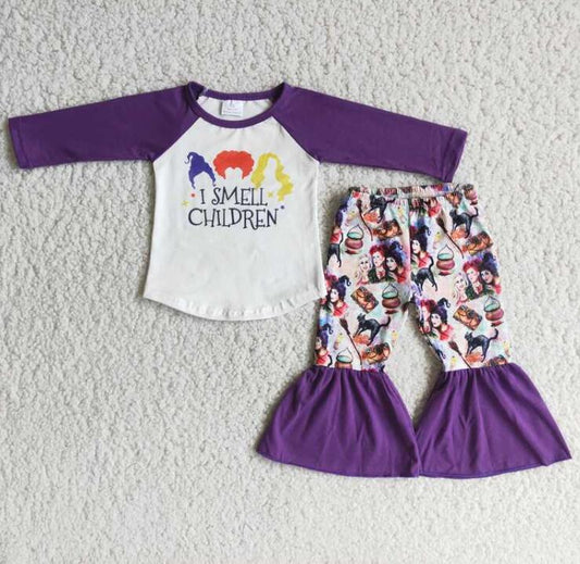 6 A7-29 I smell children girl purple outfits