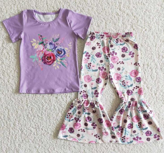 E7-3 Purple Flower Girl Outfits