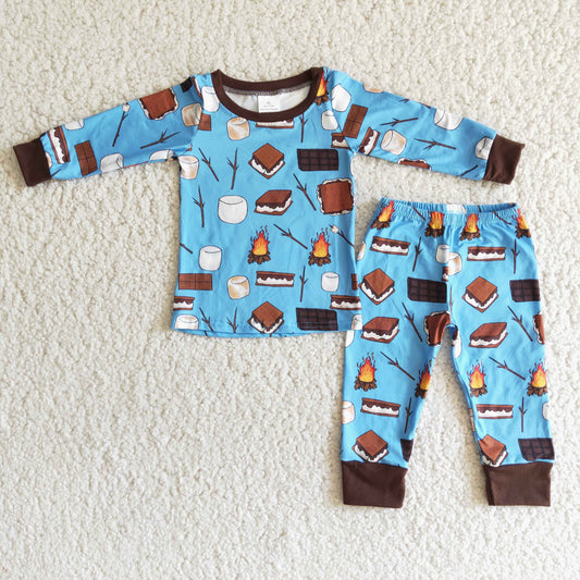 6 A6-3 Boys Cookies Blue  Pajamas
