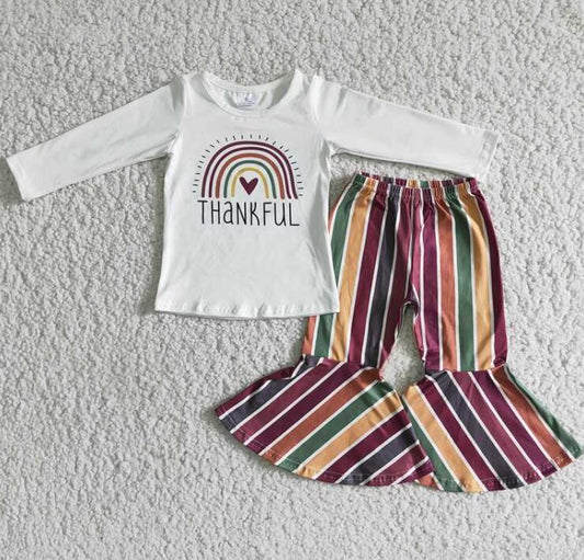 6 A6-16 Thank Ful colorful stripe girl outfits