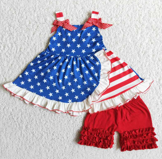 D7-1 4th of july flag baby girl clothes
