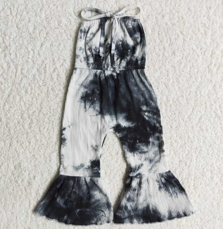 A7-24 green tie-dye knitted jumpsuit